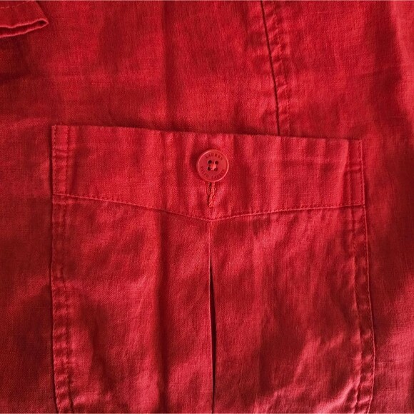 Lauren Ralph Lauren Red 100% Linen Blazer Jacket Women’s 18W Holiday Resort Chic - Picture 7 of 13